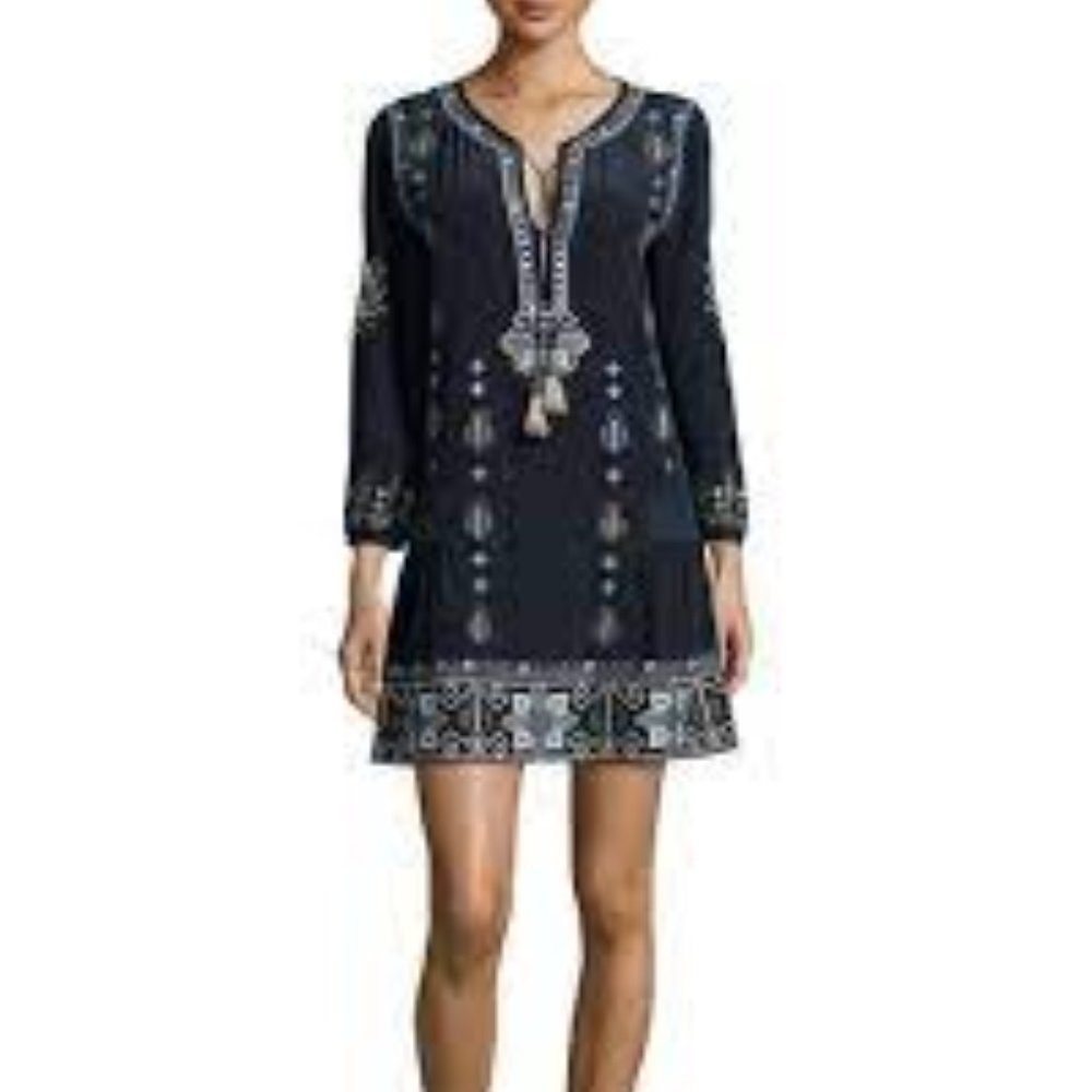 Calypso St Barth Embroidered Silk Nona Dress